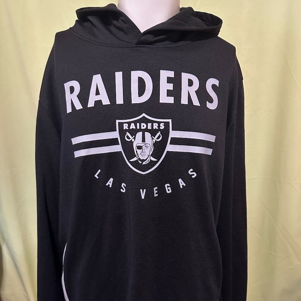 Las Vegas Raiders Men's Black Hoodie Sweater Size XL NFL Team Apparel Polyester - Picture 1 of 6